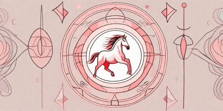 A mystical horse with spiritual symbols