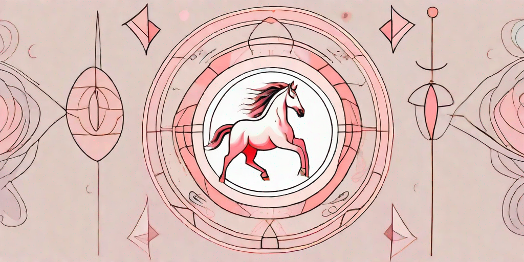 A mystical horse with spiritual symbols